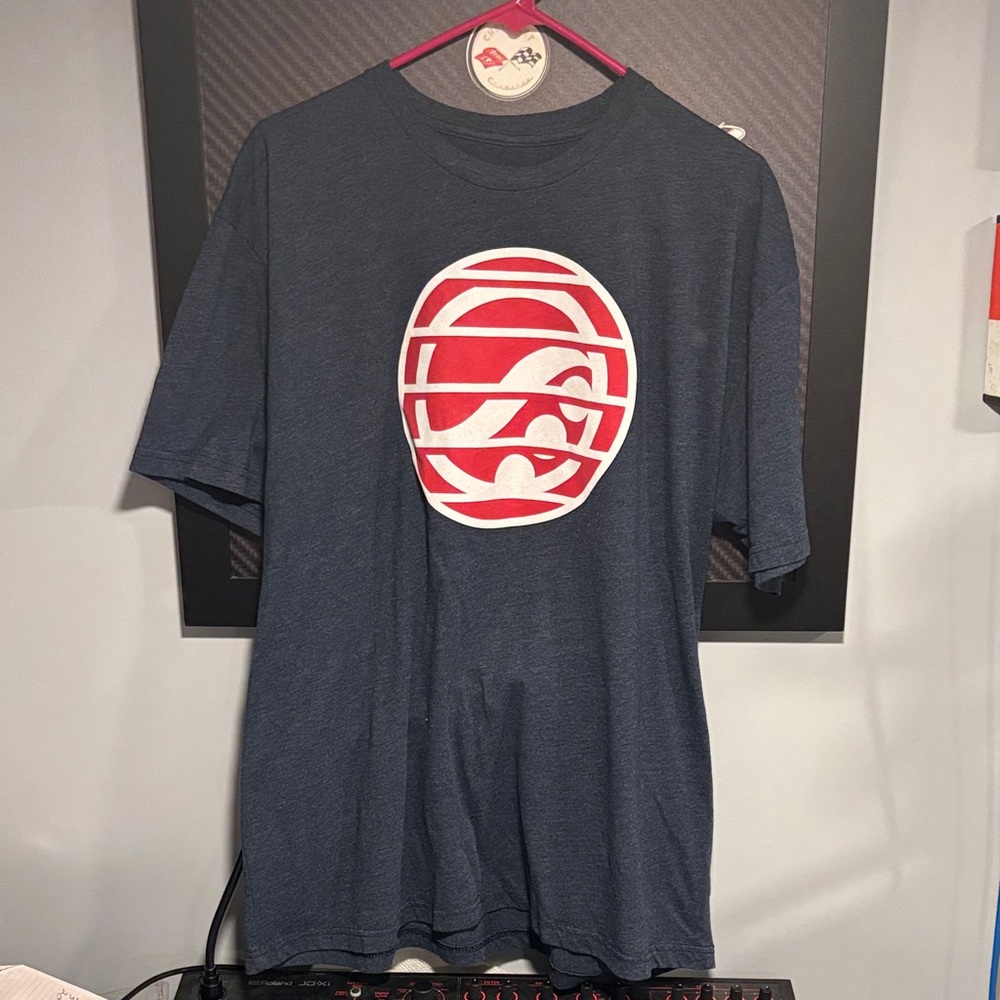 SHOYOROLL Stylish Blue Graphic Tee with Red Accent, BJJ